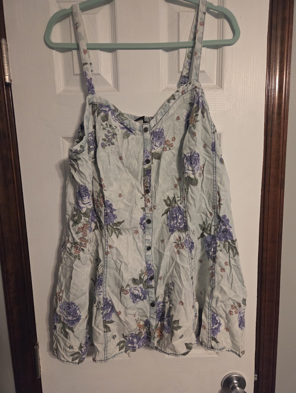 Floral Button-Front Fit&flare Top